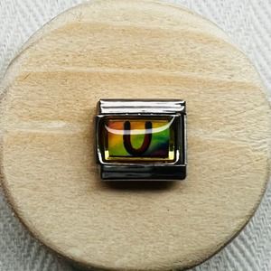 Rainbow Letter U Italian Charm Bracelet Link